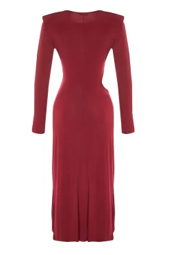 Trendyol Vestido midi de noche burdeos Outlet