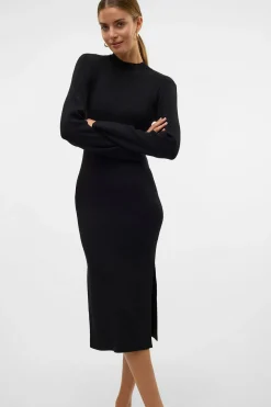 Vero Moda Vestido midi de punto Negro Outlet