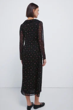 Springfield Vestido midi escote zigzag burdeos Best