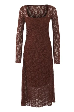 Trendyol Vestido midi espalda abierta marr&oacute;n Sale