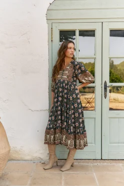 Jaase Vestido midi Eve estampado Nomade Multicolor Hot