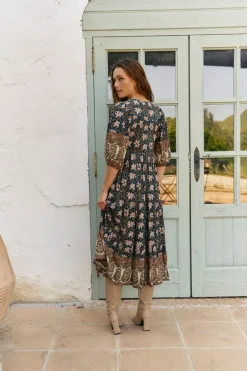 Jaase Vestido midi Eve estampado Nomade Multicolor Hot