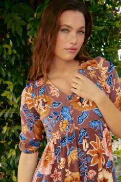 Jaase Vestido midi Eve estampado tierra Multicolor Hot