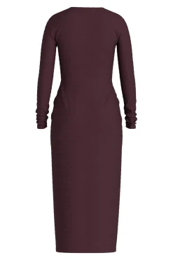 Vila Vestido midi manga larga Vino Online