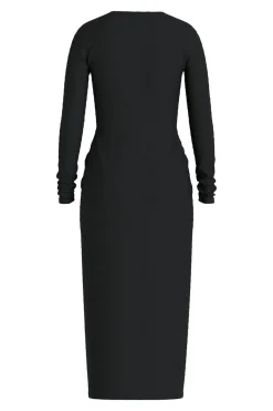Vila Vestido midi manga larga Negro Outlet