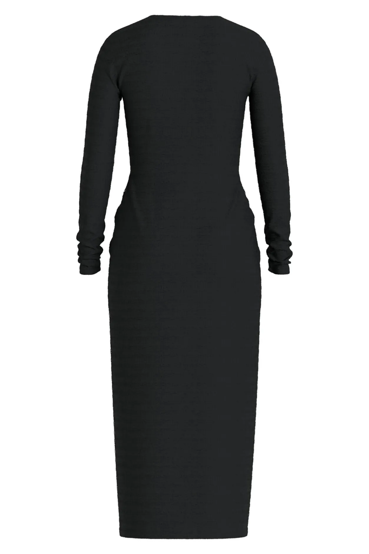 Vila Vestido midi manga larga Negro Outlet