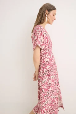 Cortefiel Vestido midi pliegues Multicolor Online