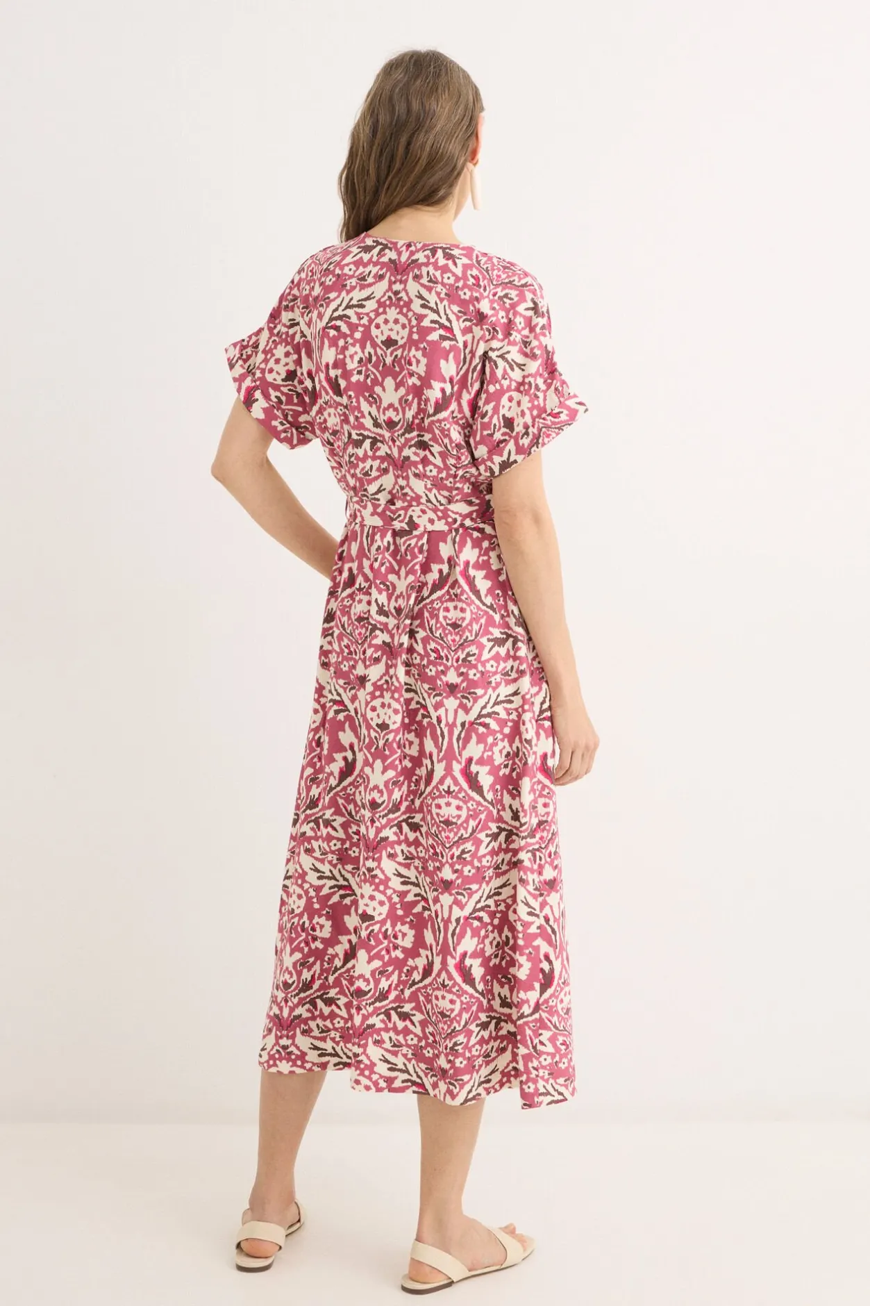 Cortefiel Vestido midi pliegues Multicolor Online