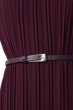 Trendyol Vestido midi plisado burdeos Outlet