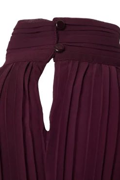 Trendyol Vestido midi plisado burdeos Outlet