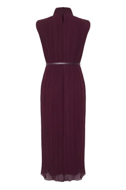 Trendyol Vestido midi plisado burdeos Outlet