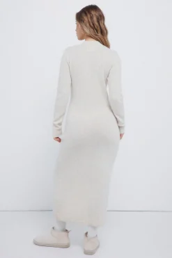 Springfield Vestido midi punto cable knit nude Hot