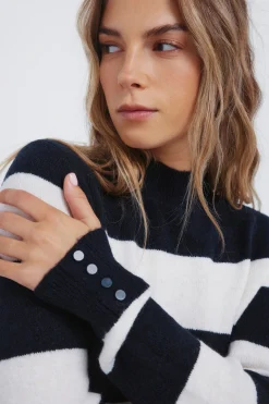 Springfield Vestido midi punto rayas kodak azul Clearance