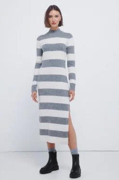 Springfield Vestido midi punto rayas kodak estampado Outlet