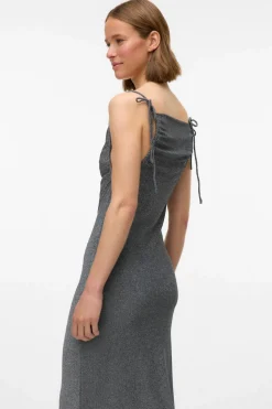 Vero Moda Vestido midi tejido metalizado Gris Hot