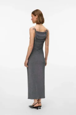 Vero Moda Vestido midi tejido metalizado Gris Hot