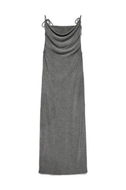 Vero Moda Vestido midi tejido metalizado Gris Hot