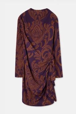 Silbon Vestido mini drapeado estampado Multicolor New