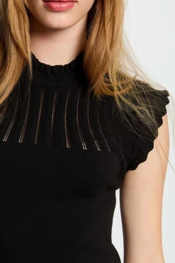 Morgan Vestido punto corto evasé Negro New