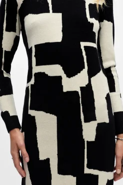 Object Vestido punto estampado Estampado blanco Online