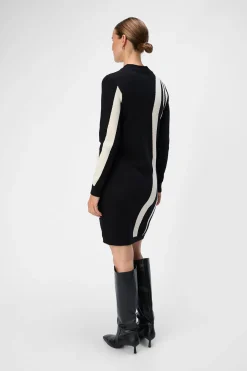 Object Vestido punto estampado Negro Outlet