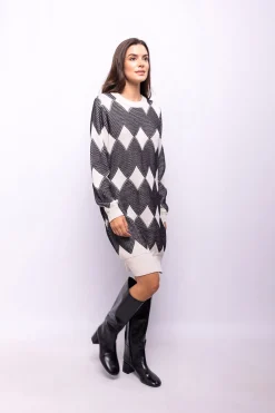 Object Vestido punto estampado Blanco