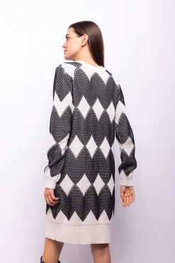 Object Vestido punto estampado Blanco