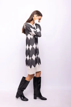 Object Vestido punto estampado Blanco