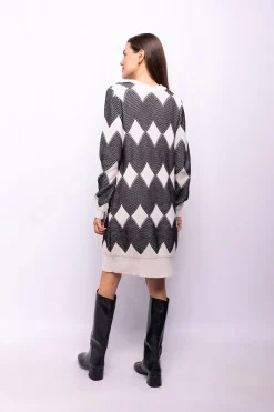 Object Vestido punto estampado Blanco