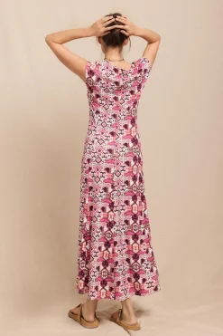 Slowlove Vestido punto estampado frunce Multicolor Discount