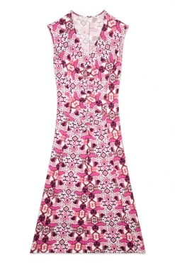 Slowlove Vestido punto estampado frunce Multicolor Discount