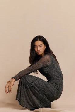 Slowlove Vestido punto estampado frunce Estampado gris Outlet