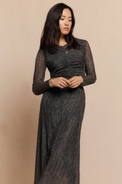 Slowlove Vestido punto estampado frunce Estampado gris Outlet