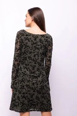 Object Vestido tejido flocado Gris oscuro Discount