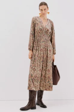 Cortefiel Vestido terciopelo estampado Multicolor Sale