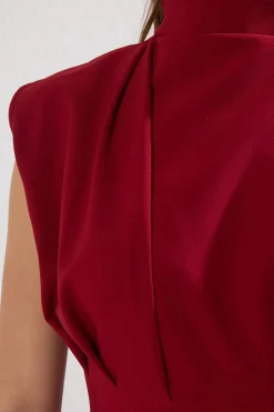 Trendyol Vestido tubo midi burdeos Hot