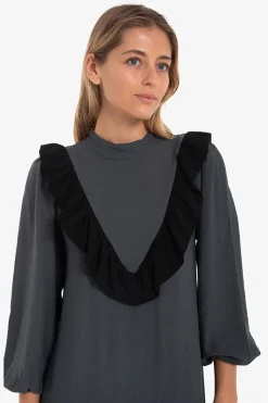 Cuplé Vestido volantes Gris Discount