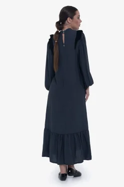 Cuplé Vestido volantes Gris Discount