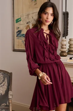 Polín Et Moi Vestido volantes Vivi Granate Outlet