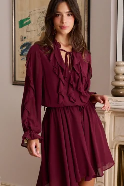 Polín Et Moi Vestido volantes Vivi Granate Outlet