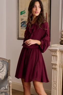 Polín Et Moi Vestido volantes Vivi Granate Outlet