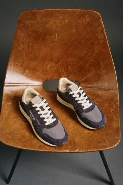 OOTO Zapatilla piel y tejido Gris Outlet