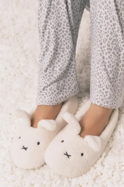 Women'secret Zapatillas casa bailarinas borrego Miffy marfil Discount