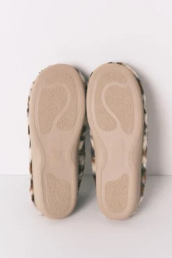 Women'secret Zapatillas casa mocasín borreguito animal print estampado Online