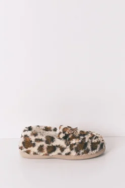 Women'secret Zapatillas casa mocasín borreguito animal print estampado Online