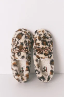 Women'secret Zapatillas casa mocasín borreguito animal print estampado Online