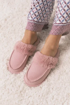 Women'secret Zapatillas casa pelo sintético rosa Discount