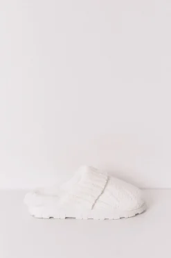 Women'secret Zapatillas casa punto tricot blanco marfil New