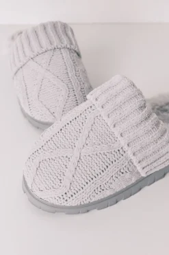 Women'secret Zapatillas casa punto tricot gris Clearance