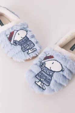 Women'secret Zapatillas casa Snoopy bota baja azul New
